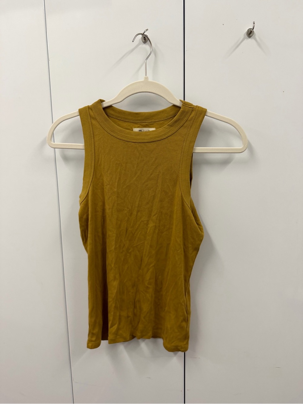 Madewell Ribbed Tank Top in Mustard Yellow